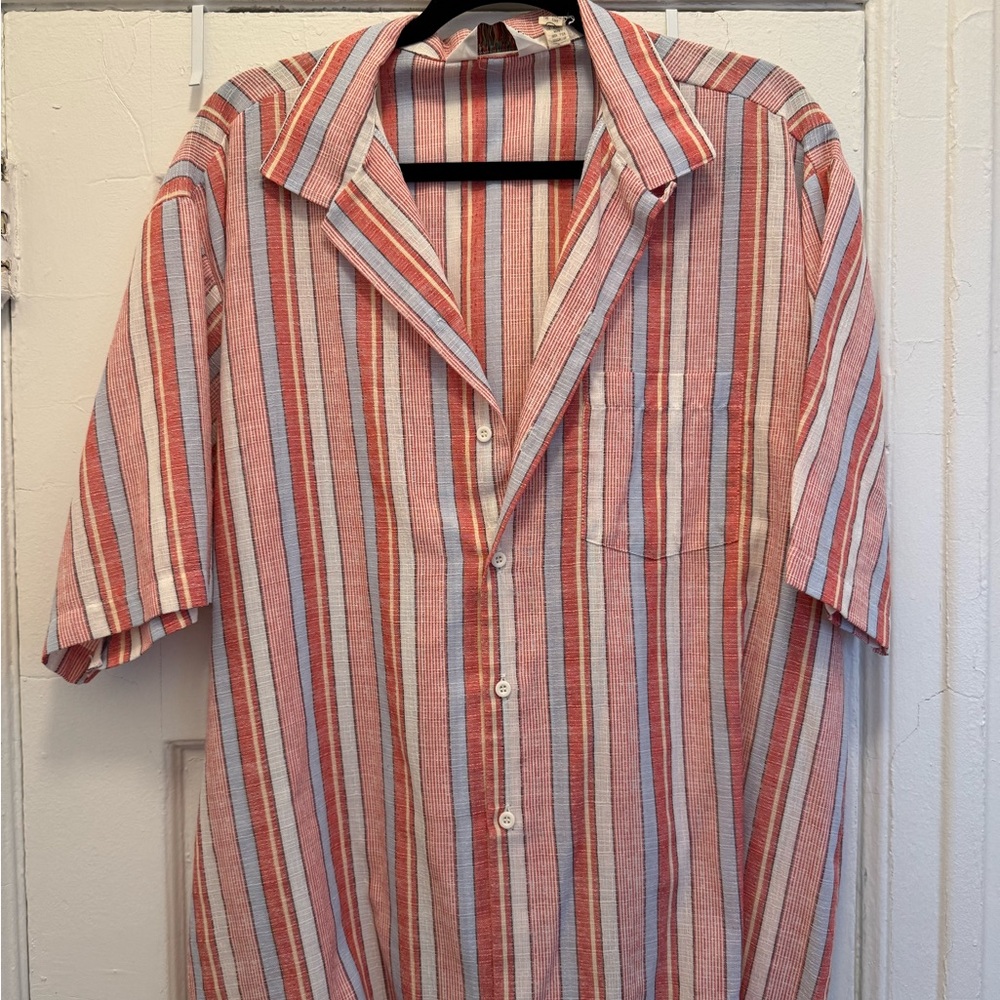 Striped Red and White Men's Shirt